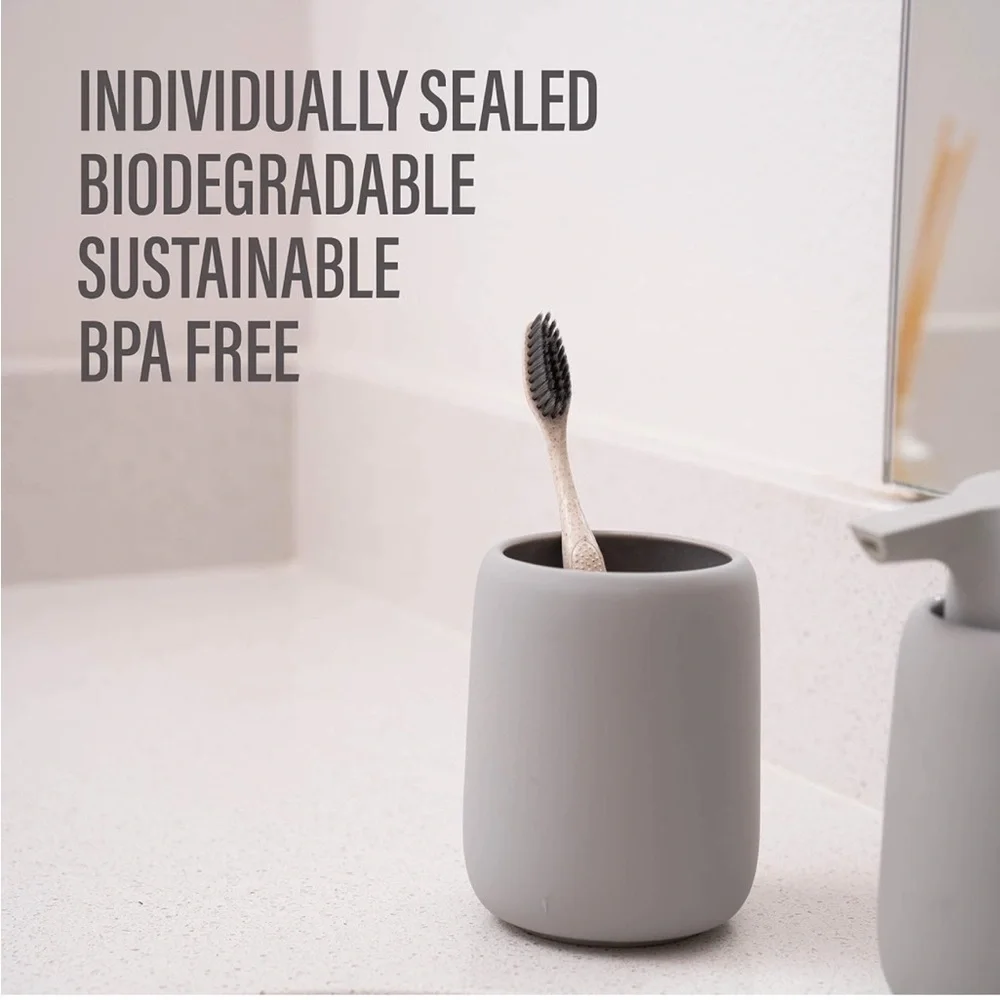 Brand New 10-Pack Biodegradable Eco-Friendly Toothbrushes Individually Sealed
